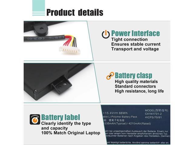 C41N1731-2 Laptop Battery Compatible with Asus ROG Strix G17 G712 G712LU,G712LV G712LW G712LWS,G512LU G512LV G512LW G512LWS,G531GU G531GV...