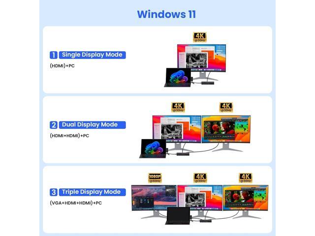 Surface Docking Station, 12-in-1 Surface Dock Triple Displays Dual HDMI 4K@60HZ+VGA, Surfac-e Pro Docking Station with Power Supply for Surfac Pro...