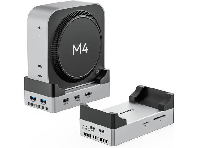ANYOYO 10Gbps Mac mini M4 Dock and Stand with 8TB NVMe M.2 SSD Enclosure, HDMI 4K@60Hz, 2× USB-A 3.210Gbps, 2× USB-A 2.0, Wi-Fi Signal Friendly...