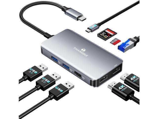 9 in 1 Docking Station Dual Monitor, USB C to Dual HDMI Adapter, 1000Mbps LAN, 100W PD, SD/TF 3*USB-A Data Port, HDMI Extended Display Laptop USB C...