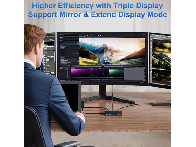 Surface Dock, 12-in-1 Triple Displays VGA +Dual HDMI Surface Pro Dock, Surface Docking Station for Surface Pro 11/10/9/8/X/7/6/5/4/3, Surface Book,...