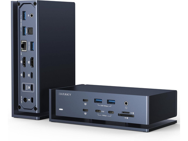iVANKY FusionDock Max 1, 20-in-2 Thunderbolt 4 Docking Station Only for M1-M5 Pro/Max MacBook, Quad 6K or Dual 8K Display, 40Gbps Dock with 4...