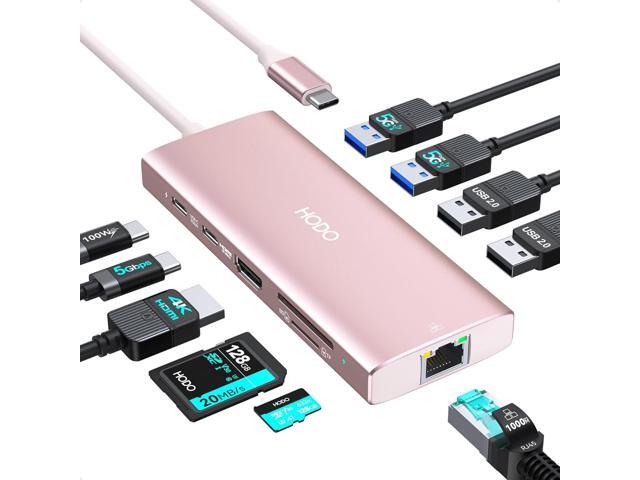 USB C Hub Multiport Adapter, 10-in-1 Laptop USB C Docking Station for Dell/HP Laptop, Type C Dock to 4K HDMI,Ethernet,100W PD,3USB 3.0, 2USB 2.0,...