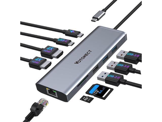 10-in-1 USB C Hub with 4K HDMI Adapter, SD/TF Card Reader, 100W PD Charging, 2 USB 3.0 Ports, and 2 usb2.0 Ports for MacBook Pro/Air, Dell XPS,...