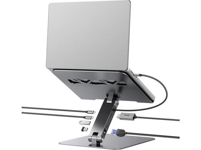 BENFEI Laptop Stand with USB C 6in1 Docking Station, HDMI 4K@60Hz,Gigabit Ethernet, 100W Power Delivery, 10Gbps 1*USB C 3.2 and 2*USB A 3.2...