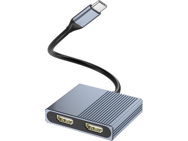 USB C to Dual HDMI Adapter for Dell/HP/MacBook, HDMI Splitter Extended Display, Double hdmi for 2 Monitors, Dual Monitor Adapter, HDTV Splitter for...