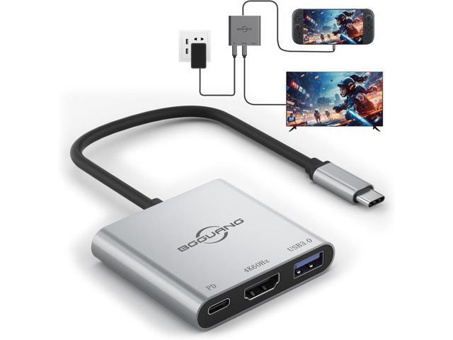 Switch 2 Dock 4K@60Hz TV Adapter Portable TV Docking Station for Switch / Switch2 / Steam Deck/ROG Xbox Ally X 3 in 1 100W PD / USB3.0 / HDMI2.0...