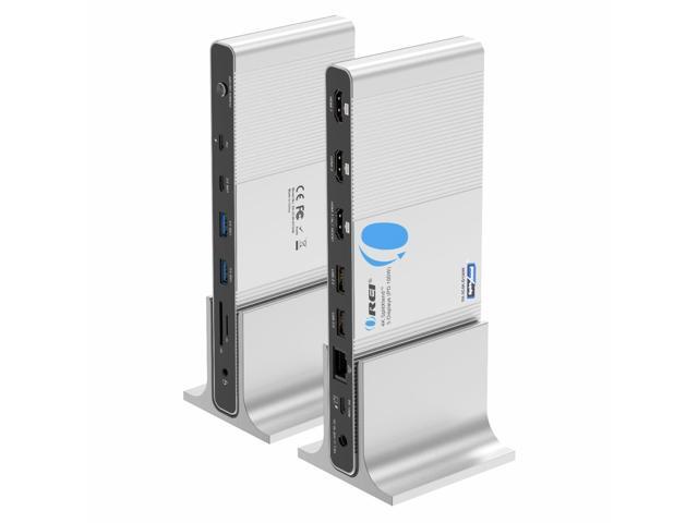 OREI DisplayLink Docking Station 3 Monitors 3X 4K@60Hz HDMI 6X USB (4X USB 3.0), Gigabit Ethernet, 100W PD, AUX Triple Monitor Docking Station...