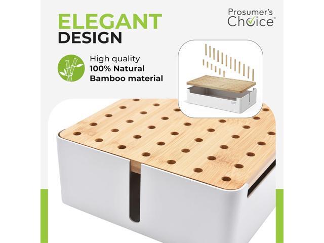 Prosumers Choice Bamboo Charging Station for Multiple Devices - Wooden Charger Organizer with Removable Dividers for Phones, Tablets, and Laptops -...