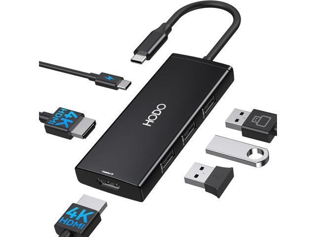 HODO Docking Station USB C to Dual HDMI Adapter, USB-C Hub with 2 Monitors for Laptop, Dongle Adapter with Dual HDMI 4K@60 Hz, 3 USB Port,PD...