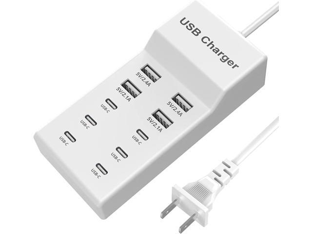 USB C Charger,10 Ports USB Charging Station with 6 Ports USB-C, Desktop 50W Multi Ports Charger Compatible with iPhone 12/13/14/15/16/Galaxy...
