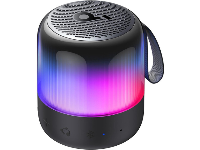 Soundcore Glow Mini Portable Speaker By Anker, Bluetooth Speaker with 360Â° Sound, Light Show, 12H Battery, Customizable EQ and Light, IP67...