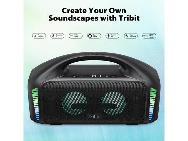 Tribit StormBox Blast Portable Bluetooth Speaker, (140W Peak) 90W Loud Stereo Sound with 30H Playtime, IPX7 Waterproof, LED Light, Wireless, XBass,...