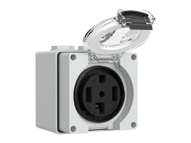 30Amp Power Outlet Box,125/250Volt NEMA 14-30R Receptacle Outdoor dustproof and Weatherproof for Electric Vehicles, RV,Electric Dryers,No...