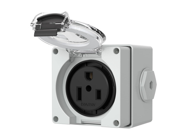 STARELO 50Amp Power Outlet Box,NEMA 6-50R Receptacle,250Volt Heavy-Duty Outdoor dustproof and Weatherproof for Electric Vehicles, generators,...