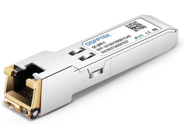 QSFPTEK 1.25G Gigabit SFP Copper RJ45 Module, SFP to RJ45, 10/100/1000BASE-T Mini-GBIC, Ethernet Transceiver for Ubiquiti UF-RJ45-1G, Supermicro,up...