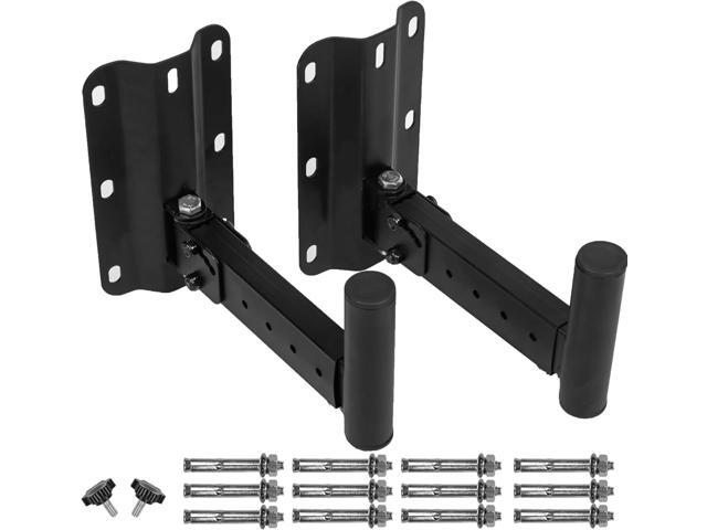 Heavy Duty Speaker Mounts - Support up to 110lbs, Adjustable PA Speaker Brackets, Swivel & Tilt, 2 Packs Black