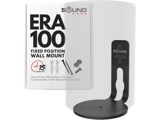 Sound Bass ERA100 Wall Mount Bracket, Low Profile, Black, Single Unit, Compatible with Sonos ERA 100 Speaker, Complete with All Fixing Hardware