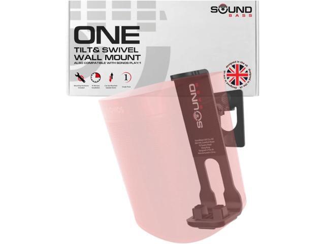 Sound Bass ONE, ONE Gen 2, ONE SL, Play:1 Wall Mount Bracket, Black, Single, Compatible with Sonos ONE, ONE Gen 2, ONE SL & Play 1