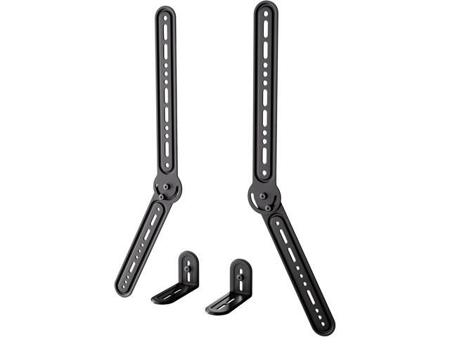 KAMIWI Soundbar Mounts Under TV, Max Load 22 Lbs Sound Bar Mount Bracket Holder with 180° Adjustable Extension Plates and L-Shaped Hooks