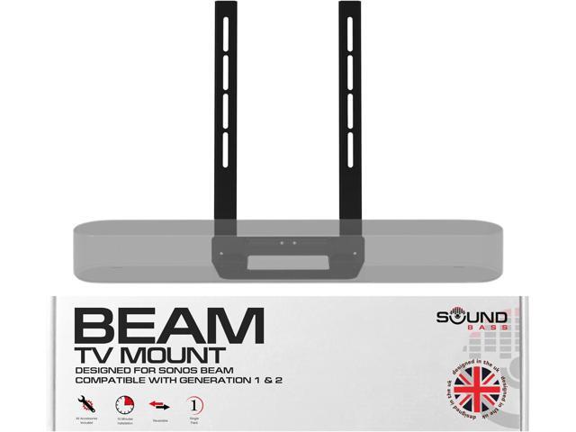 Sound Bass Beam TV Mount, Compatible with Generation 1 & 2 Sonos Beam Mounting Bracket for TV, Black, Full Hardware Kit Included, Beam Soundbar
