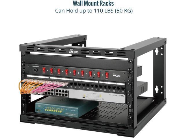 Tecmojo 6U Fixed Wall Mount Network Rack 15.8inch Depth Open Frame for Server Data/AV/IT/Communication/Computer Equipment/Patch Panel Heavy Duty