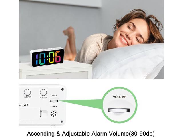 7.5 Inches Large Digital Alarm Clock for Seniors & Kids, 0-100% Dimmable Display, USB Charging Port, Adjustable Volume, Easy Operation, Snooze,...