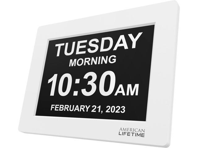 American Lifetime New 2025 Dementia Clock Large Digital Clock for Seniors, Digital Clock Large Display with Custom Alarms, Clock with Day & Date.