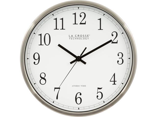 La Crosse Technology 12 Inch Atomic Analog Wall Clock, Aluminum (WT-3126B)