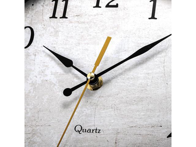 12' Retro Wall Clock, Silent Non-Ticking Round Clock, Aqua Battery Operated Quartz Clock, Plastic Vintage Clocks for Living Room Bedroom Kitchen...