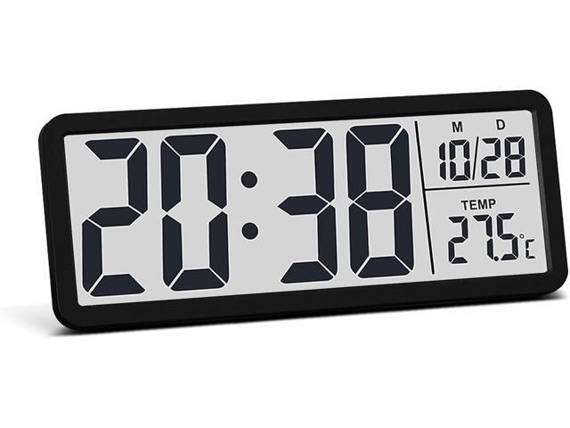 JoFomp LCD Digital Wall Clocks Battery Operated, 8.5' Modern Wall Clocks for Living Room Decor, Simple Digital Wall Clock with...