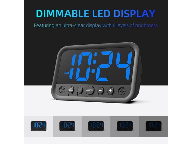 Small LED Digital Clock for Bedroom, Loud Alarm Clock for Heavy Sleepers Adults, Teens Plug-In Electric Desk Clock Simple Bedside Nightstand...