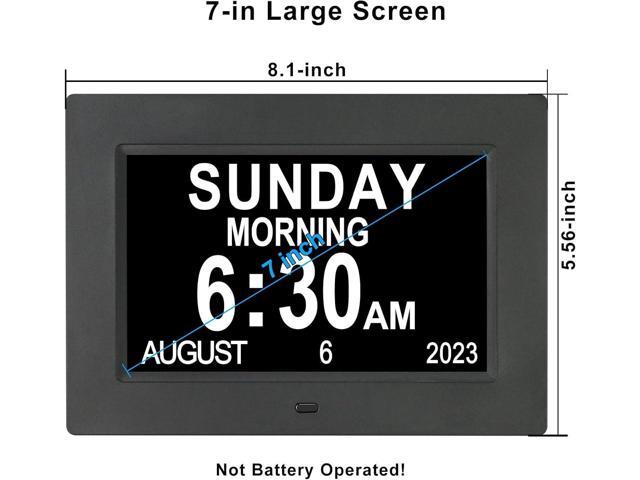 TSITSC 7 Inch Digital Day of The Week Clock Extra Large Non-Abbreviated Dementia Day and Date Time Clocks for Seniors Elderly Impaired Vision...