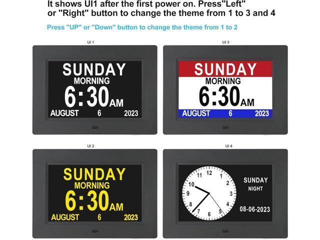 TSITSC 7 Inch Digital Day of The Week Clock Extra Large Non-Abbreviated Dementia Day and Date Time Clocks for Seniors Elderly Impaired Vision...