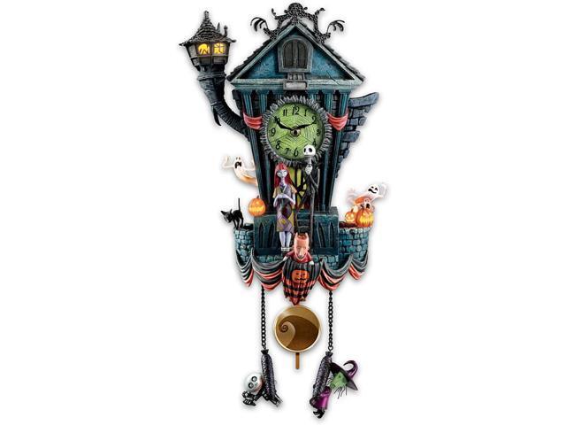 The Bradford Exchange The Nightmare Before Christmas Cuckoo Clock, 21 inches, Musical, Light-Up, Limited Edition
