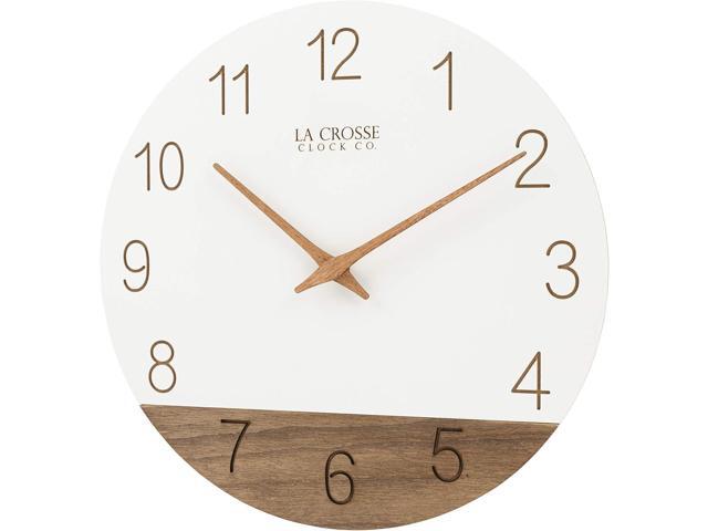 La Crosse Technology 12' Sierra Wood Quartz Analog Wall Clock - White - 404-3630B