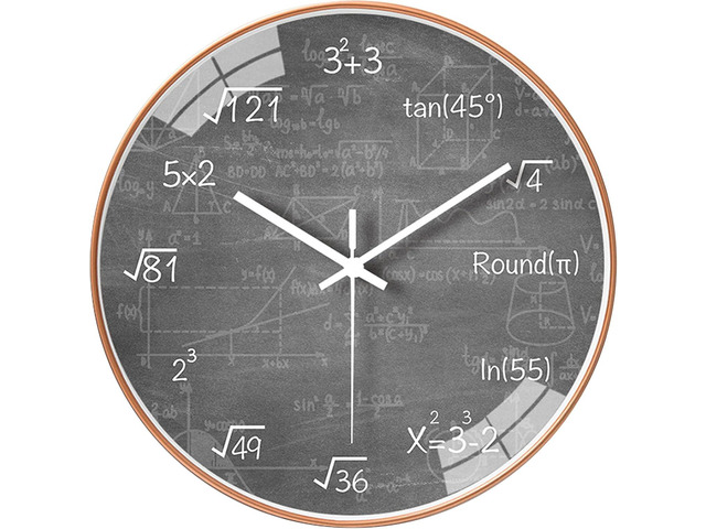 12 Inch Math Wall Clock Silent Non Ticking Movement Quality Quartz Wall Clock for Home/Kitchen/Office/Classroom/School/Living Room Wall Decorations