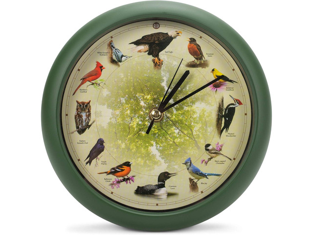 Mark Feldstein Limited Edition 20th Anniversary Singing Bird Wall/Desk Clock, 8 Inch