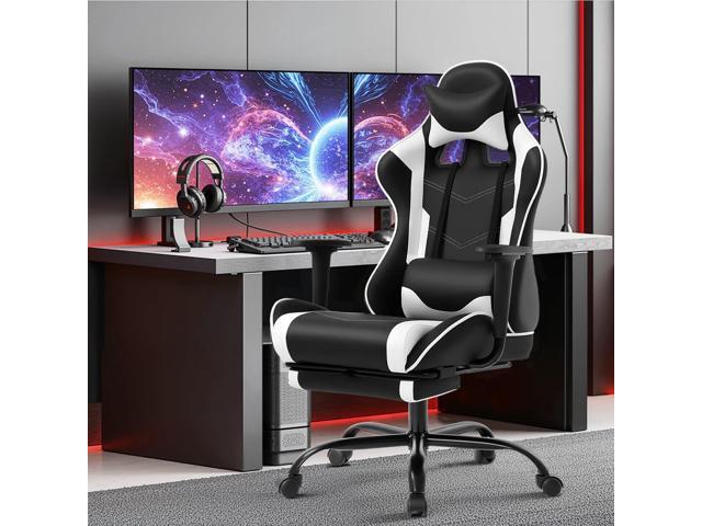 BestOffice Ergonomic Office, PC Gaming Desk Chair Executive PU Leather Computer Lumbar Support with Footrest Modern Task Rolling Swivel Chair for...