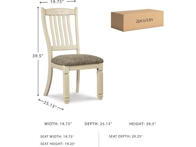 Signature Design by Ashley Bolanburg 20' Upholstered Dining Room Chair, Set of 2, Antique White