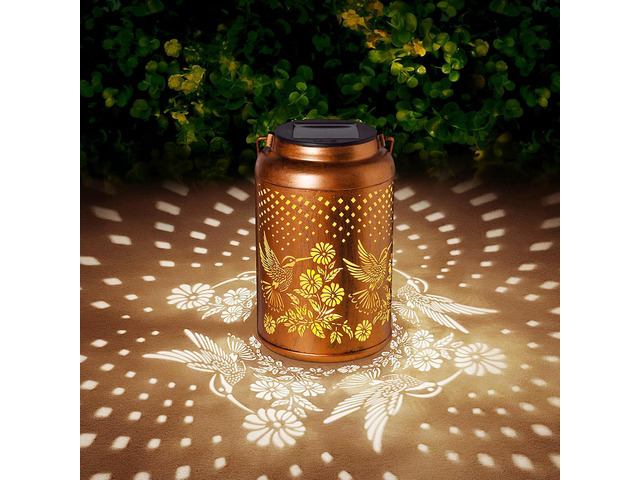 Hummingbird Solar Lantern Outdoor Waterproof Garden Decor Hanging Lights Gifts for Mom Womens Metal Solar Decorative Outside for Patio Yard Pathway...