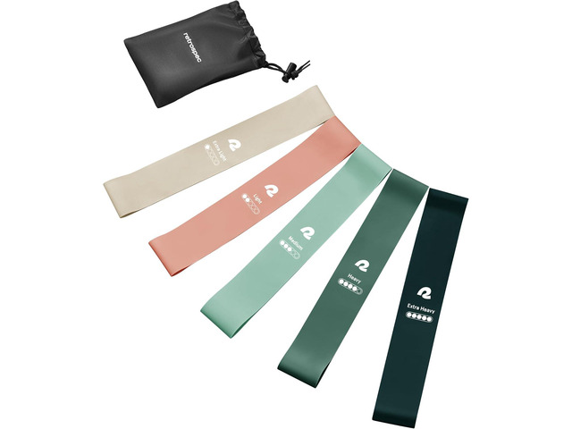 Retrospec Activate Resistance Loop Band Set for Working Out, Home Fitness, Toning, Stretching & Exercise - Lightweight & Portable for Men & Women