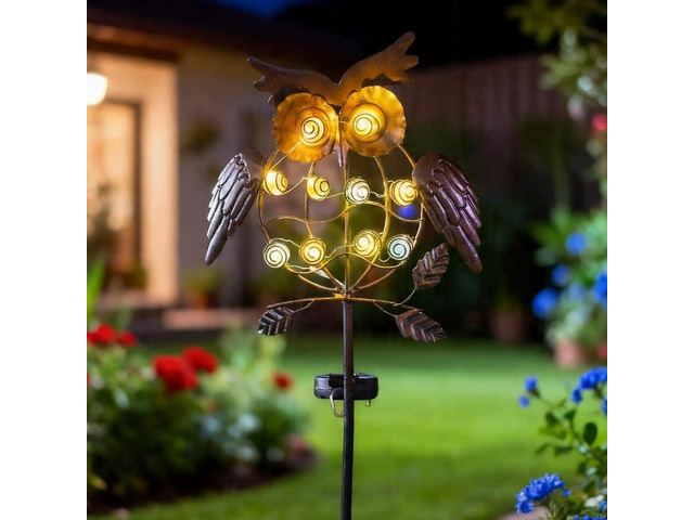 TAKE ME Owl Garden Solar Lights Outdoor, Solar Powered Stake Lights Chrismas Gifts Garden Gifts Mom Wife Grandma - Metal OWL LED Decorative for...