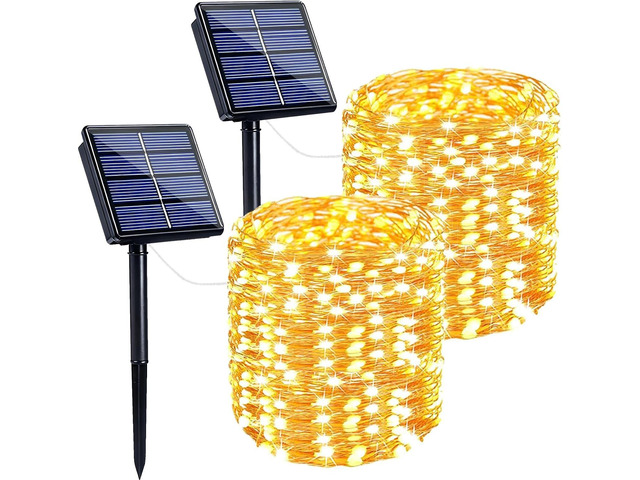 Solar String Lights Outdoor, 2 Pack 400LED 144FT Extra-Long Fairy Lights