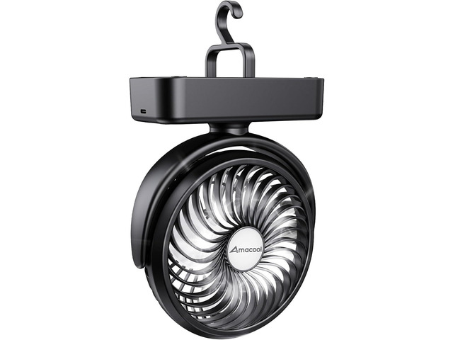 AMACOOL Portable Camping Fan with LED Lantern- 40H Work Time Rechargeable