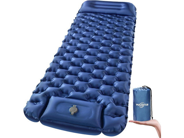 WANNTS Ultralight Sleeping Pad with Pillow & Built-in Pump for Camping