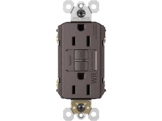 Legrand radiant 15 Amp Weather Resistant GFCI Duplex Outlet Brown 1 Pack