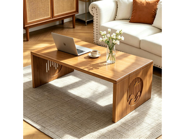 Foldable Japanese Floor Table, Low Folding Coffee Table Small
