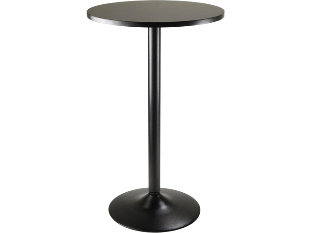 Winsome Obsidion Round Tall Pub Table, Black, 40'