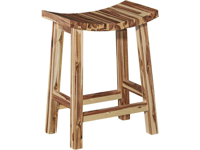 Powell Furniture Dale Saddle Bar Stool Natural Wood